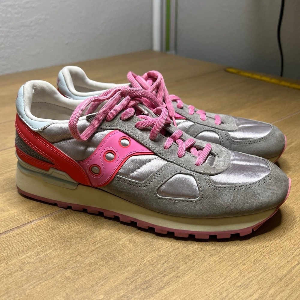 Saucony Shadow 5000 Sneakers Women 9 Silver Pink S60673-3 Retro Metallic Suede